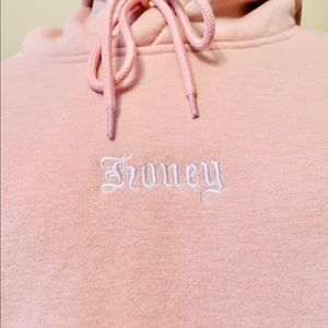 SOLD Forever 21 pink Honey hoodie size large